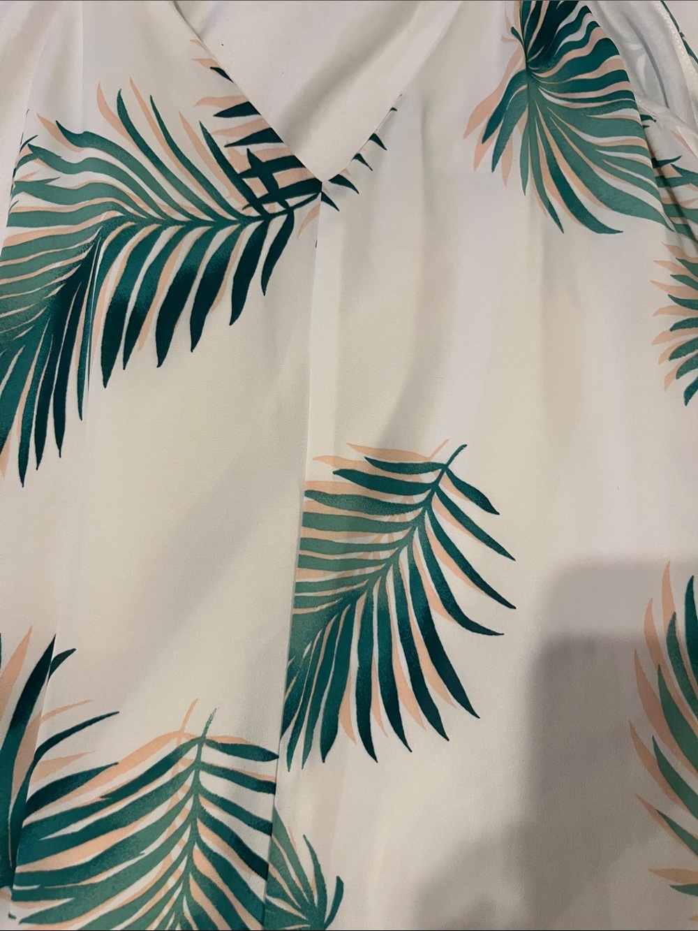 Forever 21 White Maxi Dress with Green Palm Print - Picture 3 of 16